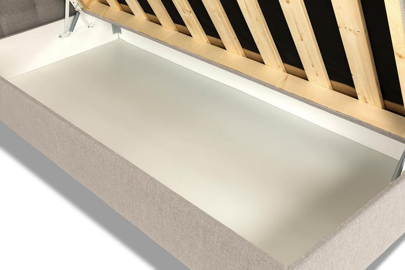 Montana Seng med Opbevaring 120x200 cm - Beige - Møbler - Senge - Komplet sengepakke