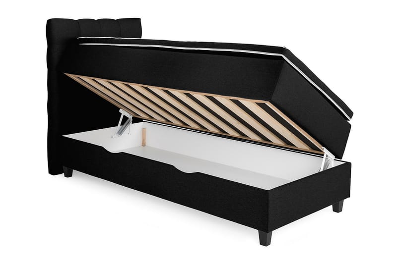 Royal Box Bed 80x200 cm - Sort - Møbler - Senge - Seng med opbevaring