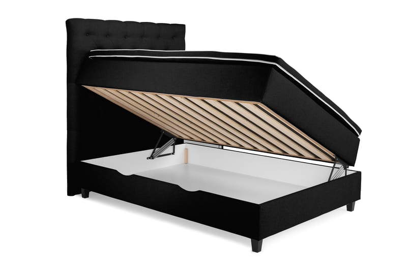 Royal Box Bed Komplet Sengepakke 140x200 - Sort - Møbler - Senge - Seng med opbevaring