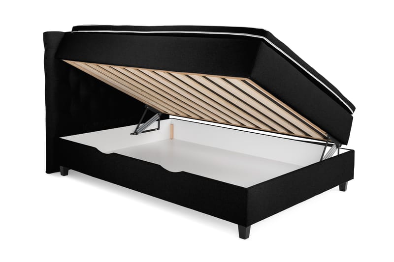 Royal Box Bed Komplet Sengepakke 140x200 - Sort - Møbler - Senge - Seng med opbevaring