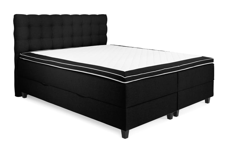 Royal Box Bed Komplet Sengepakke 160x200 - Sort - Møbler - Senge - Seng med opbevaring