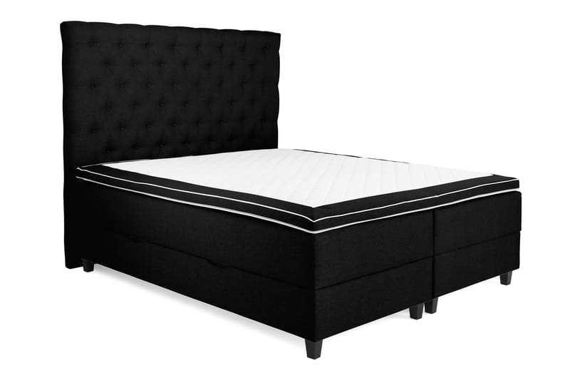 Royal Box Bed Komplet Sengepakke 160x200 - Sort - Møbler - Senge - Seng med opbevaring