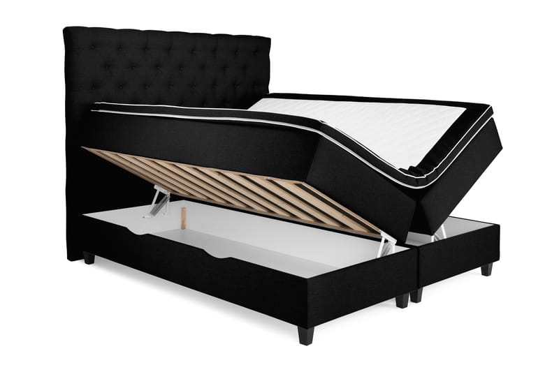 Royal Box Bed Komplet Sengepakke 160x200 - Sort - Møbler - Senge - Seng med opbevaring