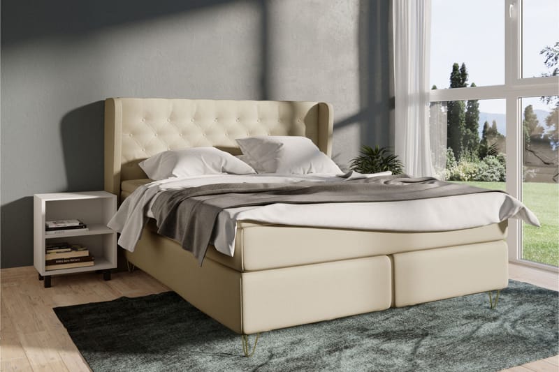 Select No 4 Komplet Sengepakke 120x200 Fast - Beige/Guld - Møbler - Senge - Komplet sengepakke