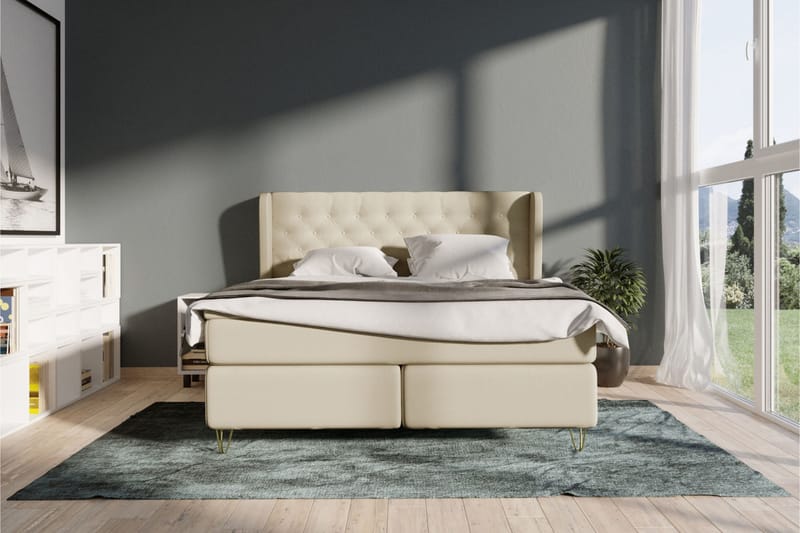 Select No 4 Komplet Sengepakke 120x200 Fast - Beige/Sølv - Møbler - Senge - Komplet sengepakke