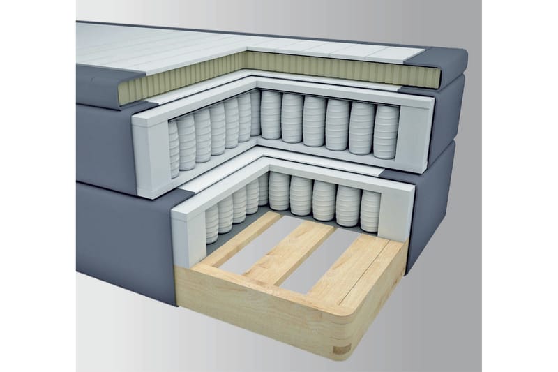 Select No 4 Komplet Sengepakke 120x200 Fast - Lysegrå/Guld - Møbler - Senge - Komplet sengepakke