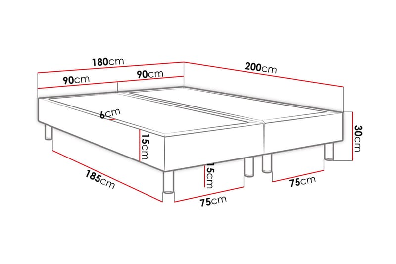 Adeliza kontinentalseng 180x200 cm - Hvid - Møbler - Senge - Kontinentalsenge