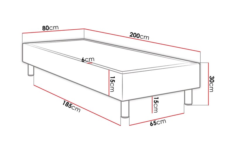 Adeliza kontinentalseng 80x200 cm - Grå - Møbler - Senge - Kontinentalsenge