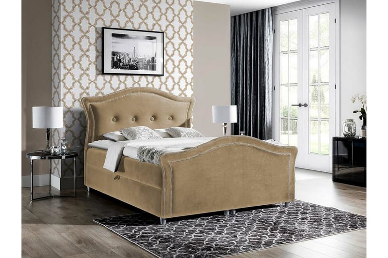 Boisdale Kontinentalseng 160x200 cm - Beige/Brun - Møbler - Senge - Kontinentalsenge