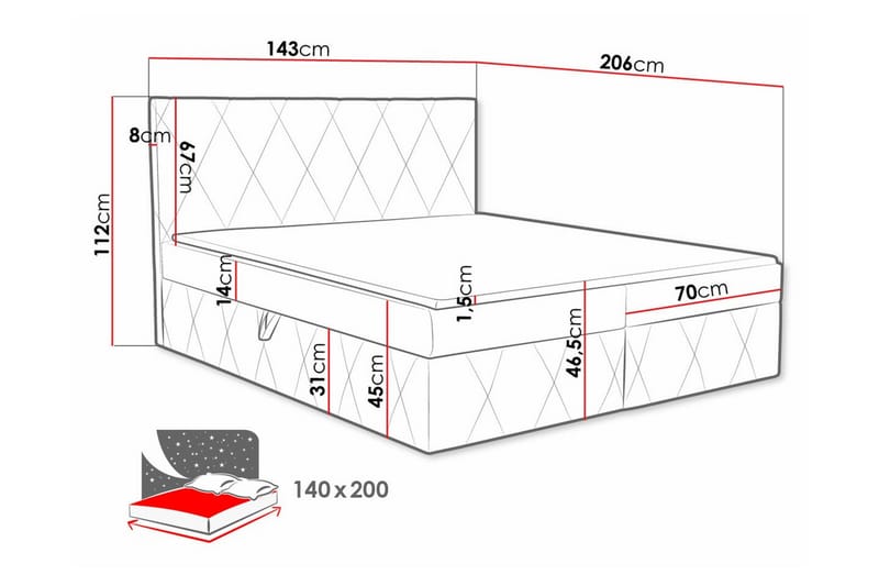 Kintore Kontinentalseng 140x200 cm - Grøn - Møbler - Senge - Kontinentalsenge