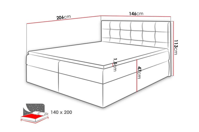 Kintore Kontinentalseng 140x200 cm - Mørkegrøn - Møbler - Senge - Kontinentalsenge