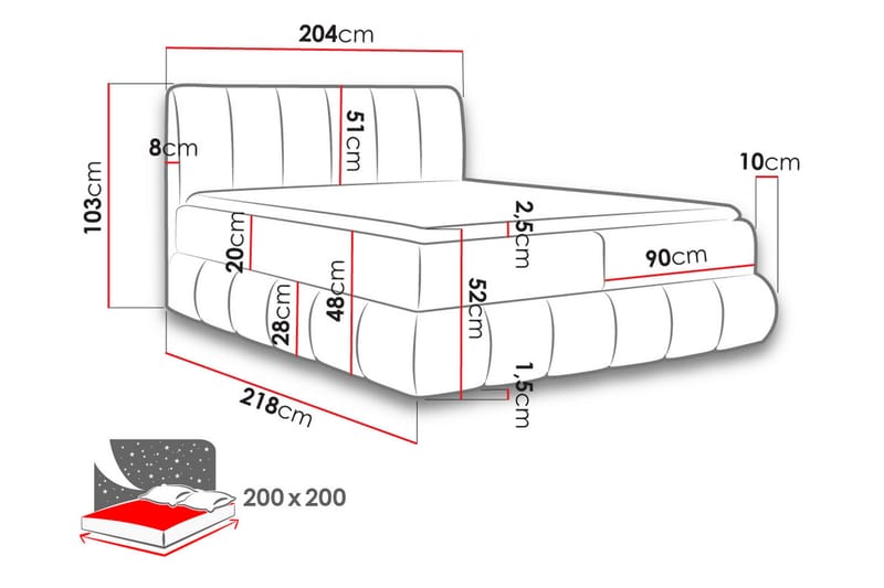 Kontinentalseng 204x218 cm Grøn - Grøn - Møbler - Senge - Kontinentalsenge