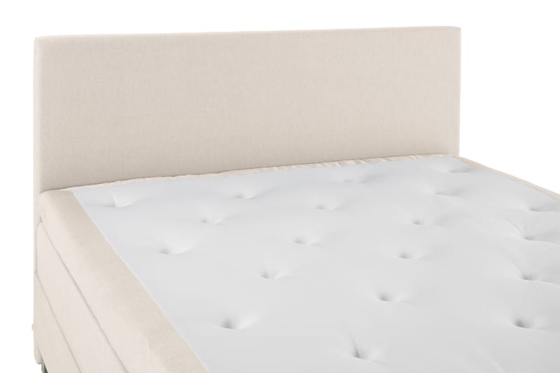 Lucky Komplet Sengepakke 160x200 Polyeter Glat Sengegavl - Beige - Møbler - Senge - Komplet sengepakke