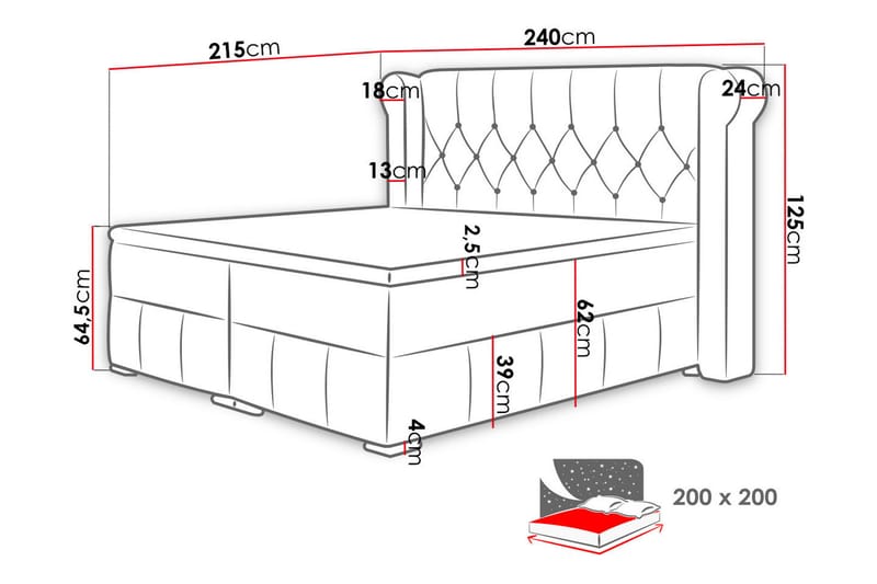 Lyckorna Kontinentalseng 200x200 cm - Beige - Enkeltsenge - Kontinentalsenge - Dobbeltsenge - Familieseng