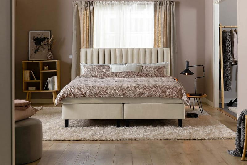 Princess Kontinentalseng 180x200cm - Beige/Velour - Møbler - Senge - Komplet sengepakke