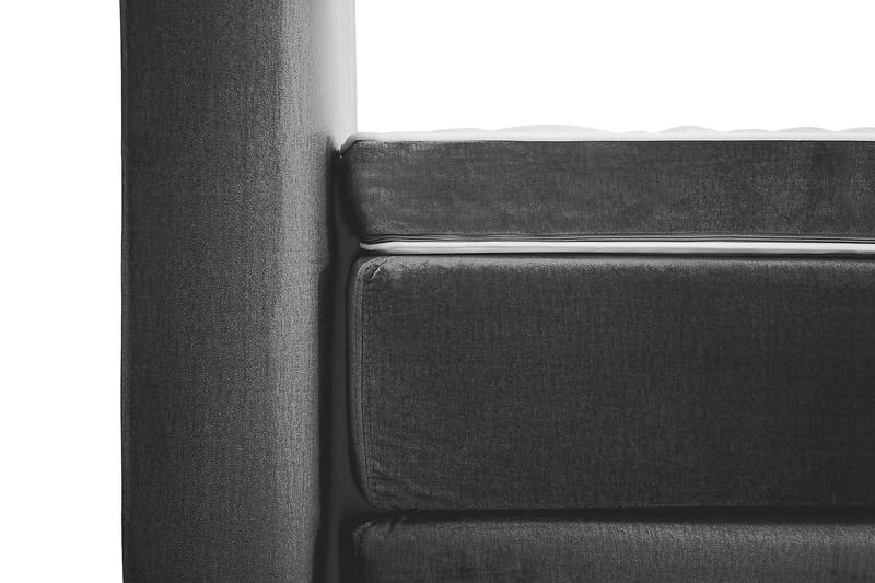 Royal Velvet Komplet Sengepakke 180x200 - Mørkegrå med Høje Sølvben - Komplet sengepakke - Kontinentalsenge - Dobbeltsenge
