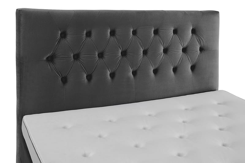 Royal Velvet Komplet Sengepakke 180x200 - Mørkegrå med Høje Sølvben - Komplet sengepakke - Kontinentalsenge - Dobbeltsenge