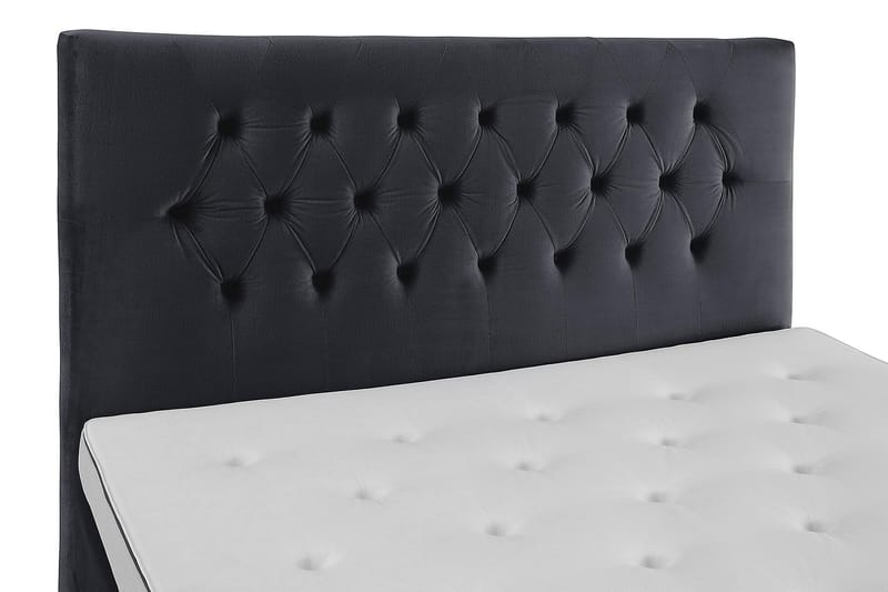 Royal Velvet Komplet Sengepakke 180x200 - Sort med Høje Sølvben - Komplet sengepakke - Kontinentalsenge - Dobbeltsenge