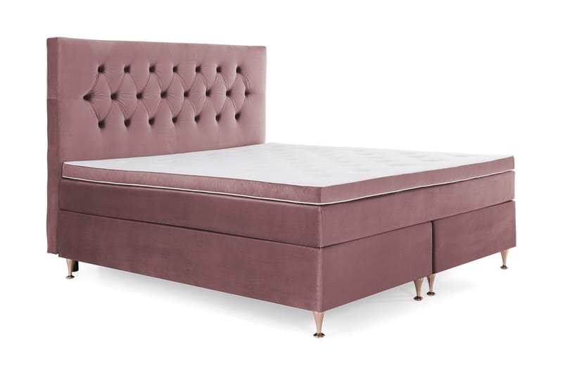 Royal Velvet Komplett Sengpakke 160x200 cm - Lyserød med Lave Rosében - Møbler - Senge - Komplet sengepakke