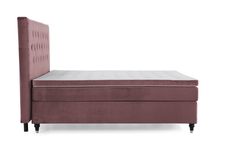 Royal Velvet Komplett Sengpakke 210x210 cm - Lyserød med Formede ben - Møbler - Senge - Komplet sengepakke