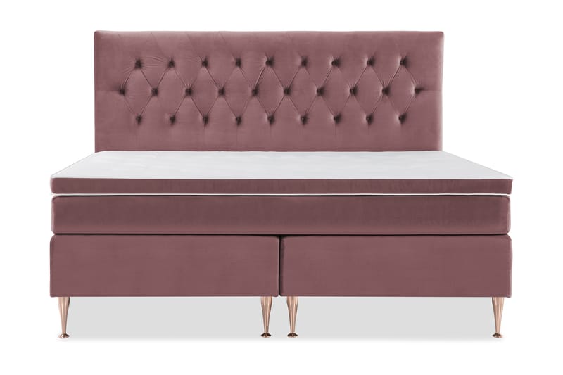 Royal Velvet Komplett Sengpakke 210x210 cm - Lyserød med Høje Rosében - Møbler - Senge - Komplet sengepakke