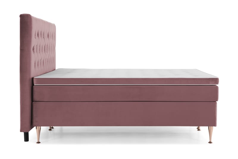 Royal Velvet Komplett Sengpakke 210x210 cm - Lyserød med Høje Rosében - Møbler - Senge - Komplet sengepakke