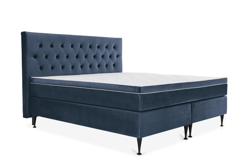 Royal Velvet Kontinentalseng 180x210 cm - mørkeblå - Møbler - Senge - Komplet sengepakke