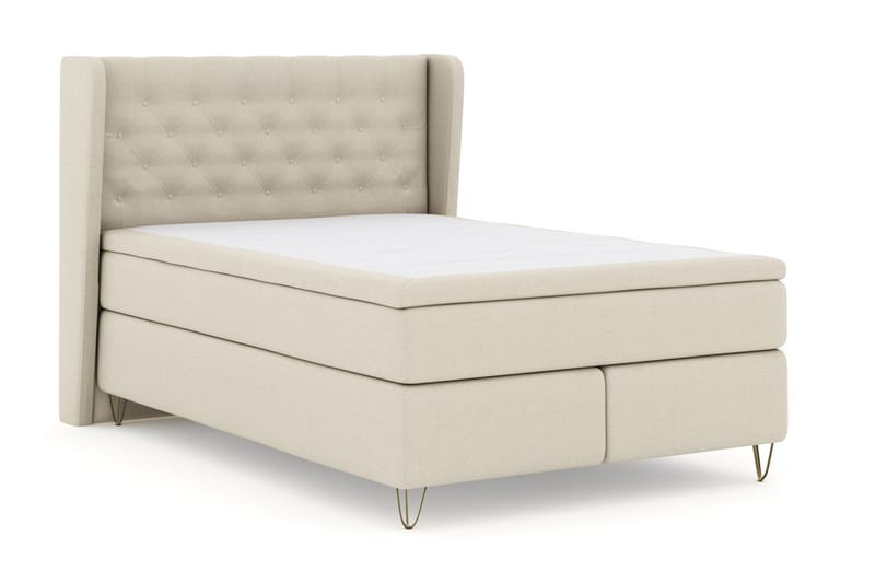 Select No 4 Komplet Sengepakke 160x200 Fast - Beige/Metal V-form - Møbler - Senge - Komplet sengepakke