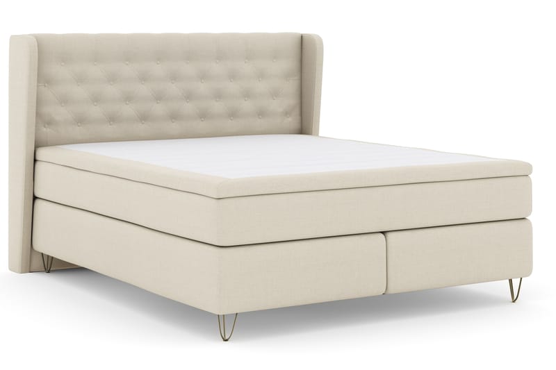 Select No 4 Komplet Sengepakke 180x200 Fast - Beige/Metal V-form - Møbler - Senge - Komplet sengepakke