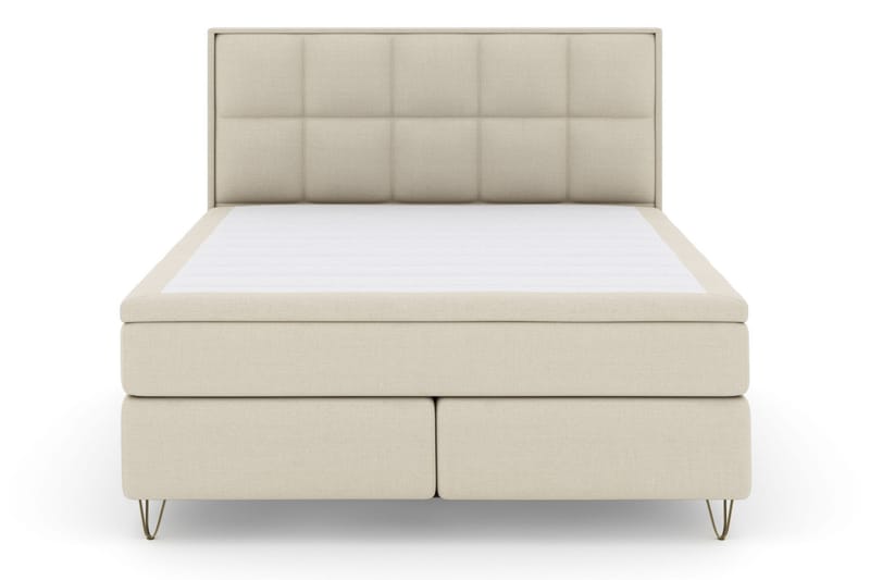 Select No 4 Komplet Sengepakke 180x200 Fast/Medium - Beige/Metal V-form - Møbler - Senge - Komplet sengepakke