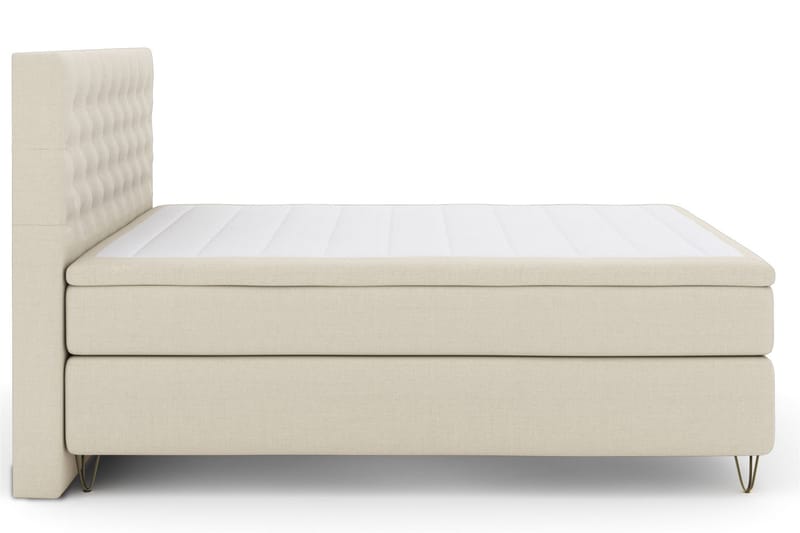 Select No 4 Komplet Sengepakke 180x200 Fast/Medium - Beige/Metal V-form - Møbler - Senge - Komplet sengepakke