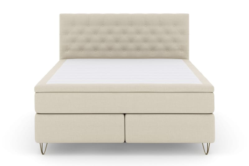 Select No 4 Komplet Sengepakke 180x200 Fast/Medium - Beige/Metal V-form - Møbler - Senge - Komplet sengepakke