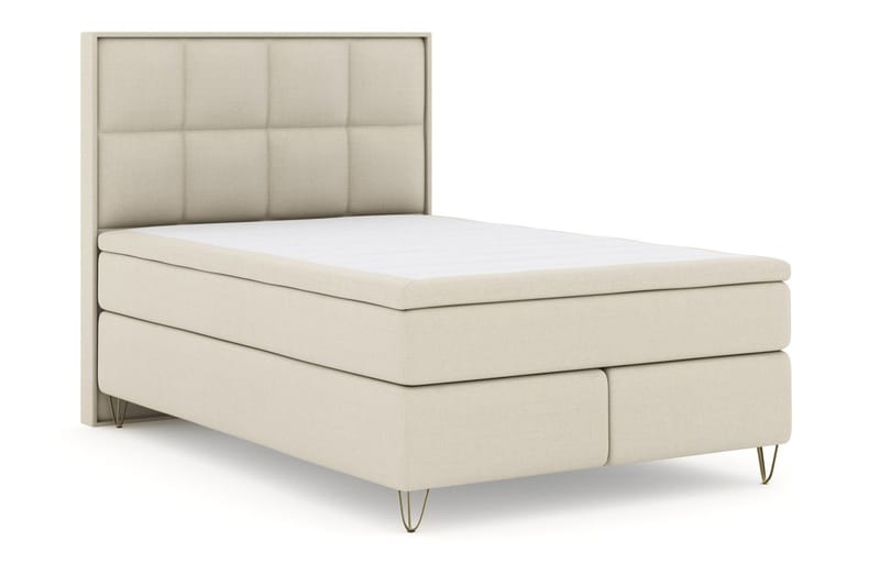 Select No 5 Komplet Sengepakke 140x200 Fast/Medium Latex - Beige/Metal V-form - Møbler - Senge - Komplet sengepakke