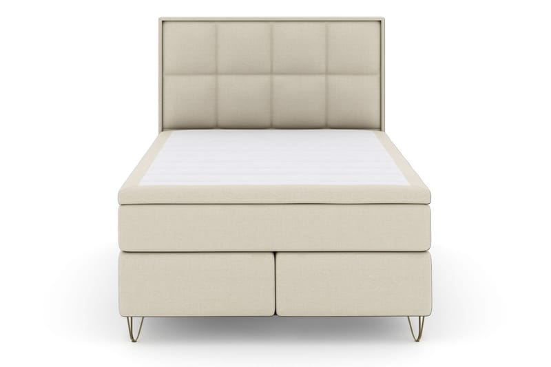 Select No 5 Komplet Sengepakke 140x200 Fast/Medium Watergel - Beige/Metal V-form - Møbler - Senge - Komplet sengepakke