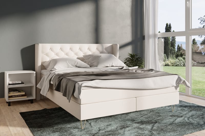 Select No 5 Komplet Sengepakke 210x210 Fast Latex - Beige/Guld - Møbler - Senge - Komplet sengepakke