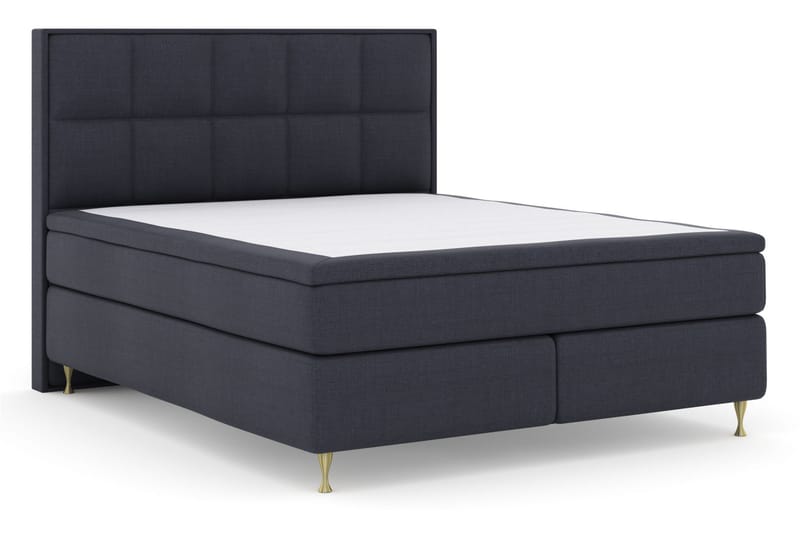 Select No 5 Komplet Sengepakke 210x210 Fast Latex - Blå/Guld - Møbler - Senge - Komplet sengepakke