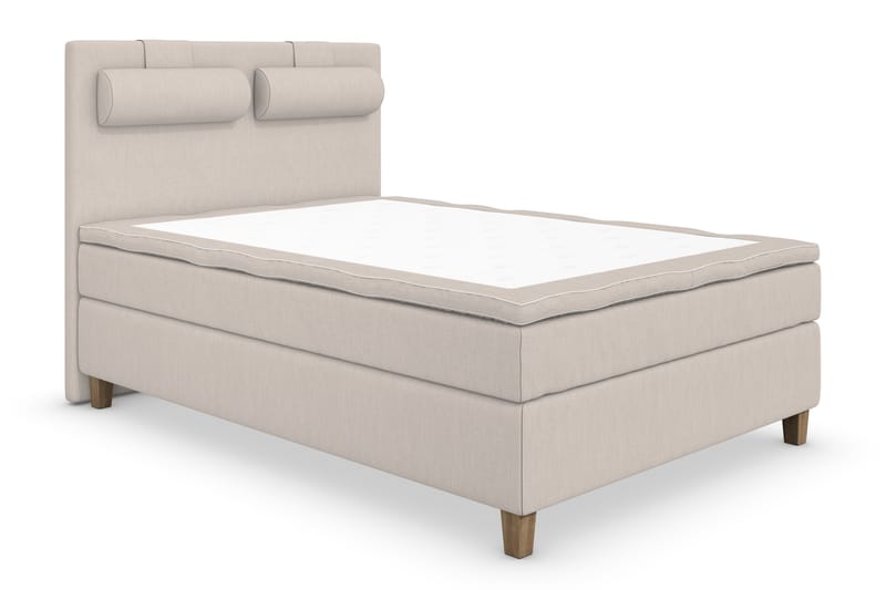 Superior Lyx Komplet Sengepakke 120 cm Beige - Egetræsben - Møbler - Senge - Komplet sengepakke