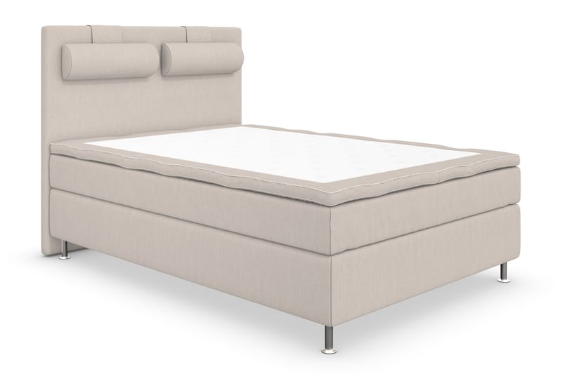 Superior Lyx Komplet Sengepakke 140 cm Beige - Sølv Ben - Møbler - Senge - Komplet sengepakke