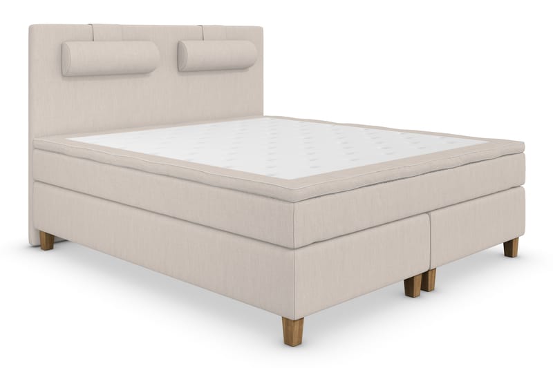 Superior Lyx Komplet Sengepakke 160 cm Beige - Egetræsben - Møbler - Senge - Komplet sengepakke