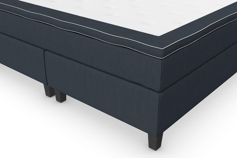 Superior Lyx Komplet Sengepakke 160 cm Mørkeblå - Sorte Ben - Komplet sengepakke - Kontinentalsenge - Dobbeltsenge