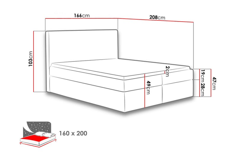 Laargard / Cosmo Sengepakke Kontinentalseng 160x200 cm - Blå - Møbler - Senge - Komplet sengepakke