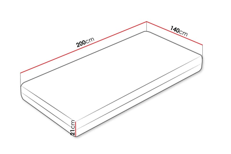 Afvan Skummadras 140x200 cm - Hvid - Møbler - Senge - Madrasser - Skummadras