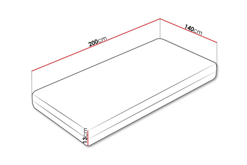 Calne Skummadras 140x200 cm - Hvid - Møbler - Senge - Madrasser - Skummadras