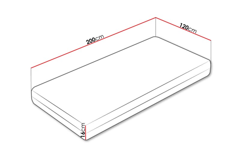 Fynlee Skummadras 120x200 cm - Hvid - Møbler - Senge - Madrasser - Skummadras