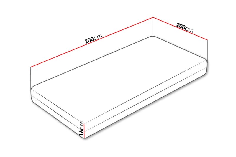 Fynlee Skummadrass 200x200 cm - Hvid - Møbler - Senge - Madrasser - Skummadras