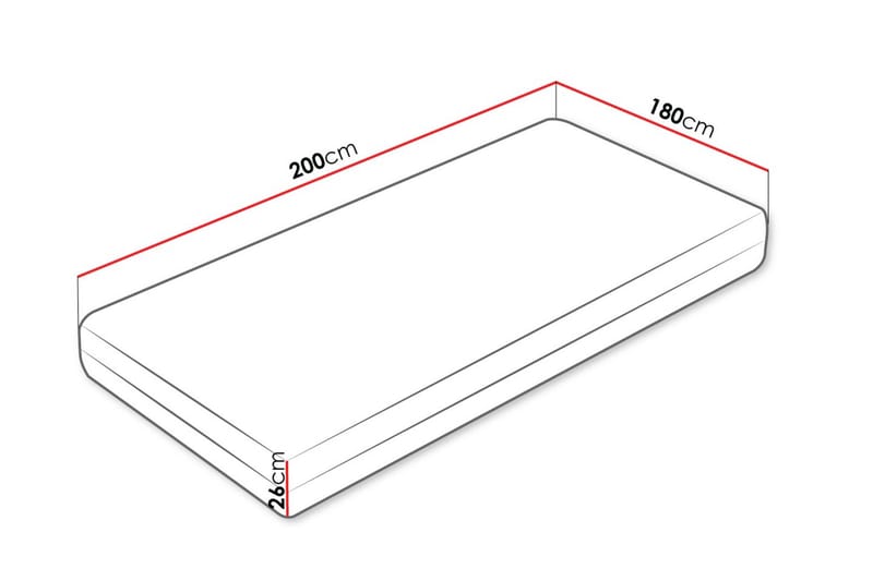 Hoefler Skummadras 180x200 cm - Hvid - Møbler - Senge - Madrasser - Skummadras