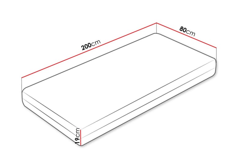 Milleryr Skummadras 80x200 cm - Hvid - Møbler - Senge - Madrasser - Skummadras