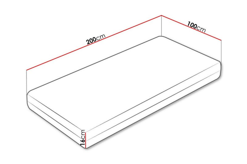 Arigna Skummadras 100x200 cm - Hvid - Møbler - Senge - Madrasser - Skummadras