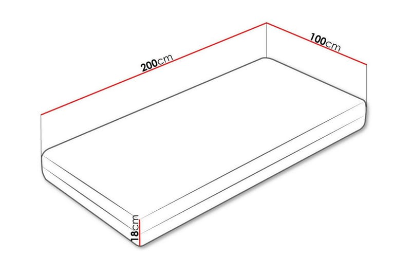 Arigna Skummadras 100x200 cm - Hvid - Møbler - Senge - Madrasser - Skummadras