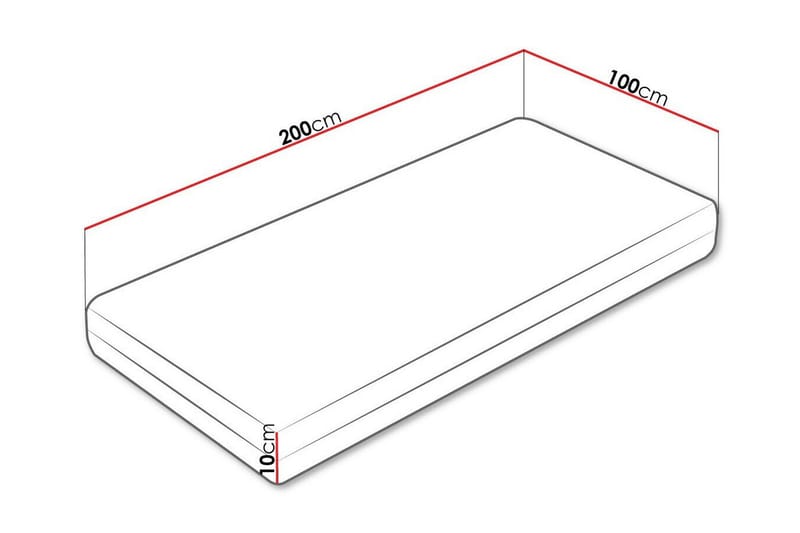 Arigna Skummadras 100x200 cm - Hvid - Møbler - Senge - Madrasser - Skummadras